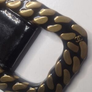 Chanel Rare Vintage AW 1997  collection Black Enamel/Buckle Patent Leather Belt